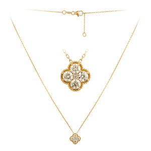 Gargantilla Estilo Van Cleef en Oro Amarillo 18K con Diamantes
